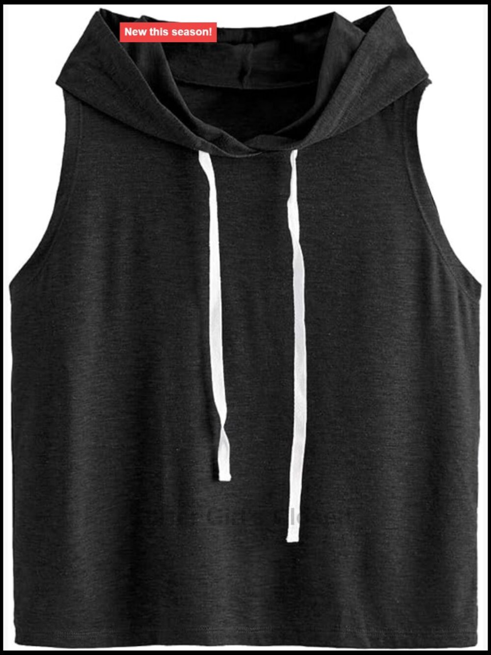 Sleeveless Hooded Athletic Tank Top Lightweight Workout Shirt Drawcord